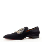 Men's Christian Louboutin Suede Studded Loafers