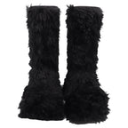 Men's Balenciaga + Crocs™ Platform Boots in Black Faux Fur and Rubber