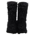 Men's Balenciaga + Crocs™ Platform Boots in Black Faux Fur and Rubber