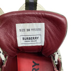 Women's Burberry Arthur Check Sneakers in Military Green Cotton