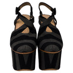 Women's Prada Platform Sandals in Multicolor Canvas