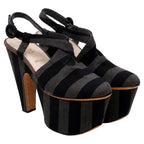Women's Prada Platform Sandals in Multicolor Canvas