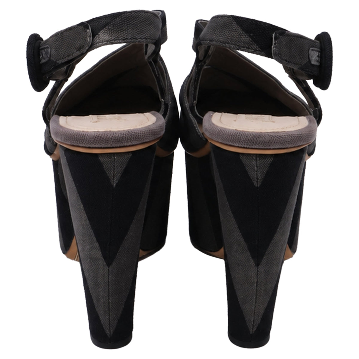 Women's Prada Platform Sandals in Multicolor Canvas