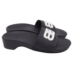 Women's Balenciaga BB Pool Clogs in Black Rubber