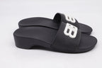 Women's Balenciaga BB Pool Clogs in Black Rubber