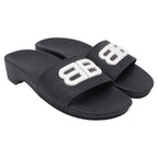 Women's Balenciaga BB Pool Clogs in Black Rubber