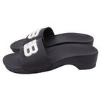 Women's Balenciaga BB Pool Clogs in Black Rubber