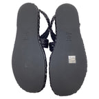 Women's Dior Woven Ocean Flat Thong Sandals in Black Raffia
