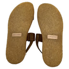Women's Saint Laurent Shearling-Lined Slingback Strap Sandals in Brown Suede