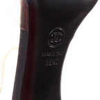 Women's Chanel satin clear transparent PVC logo cap toe pump