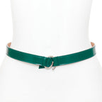 Alaia leather silver swirl loop hook skinny belt