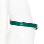 Alaia leather silver swirl loop hook skinny belt