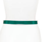 Alaia leather silver swirl loop hook skinny belt
