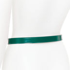 Alaia leather silver swirl loop hook skinny belt