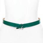 Alaia leather silver swirl loop hook skinny belt