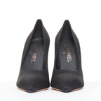 Women's Chanel Serpent Pearl satin CC pearl snake heel pump