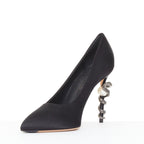 Women's Chanel Serpent Pearl satin CC pearl snake heel pump
