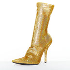 Women's Balenciaga Demna Knife sequins point toe sock boots