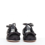 Women's Valentino Rockstud satin leather trim studded ballet flats