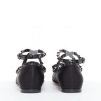 Women's Valentino Rockstud satin leather trim studded ballet flats