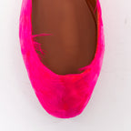 Women's Valentino feather leather ankle strap ballet flats