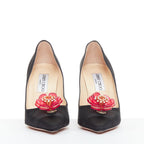 Women's Jimmy Choo Entice satin grosgrain flower brooch pumps