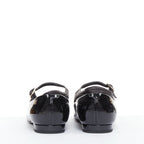 Women's Chanel patent leather silver CC logo mary jane ballet flats