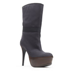 Women's Marni fabric upper leather platform high heel boot