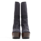 Women's Marni fabric upper leather platform high heel boot