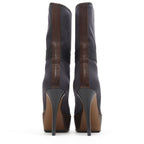 Women's Marni fabric upper leather platform high heel boot