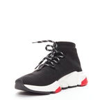 Men's Balenciaga Speed white red logo laced sock sneakers