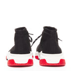 Men's Balenciaga Speed white red logo laced sock sneakers