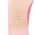 Women's Chanel crinkled leather ankle chain CC charm flats