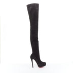 Women's Christian Louboutin suede over knee platform boots