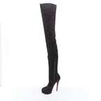 Women's Christian Louboutin suede over knee platform boots