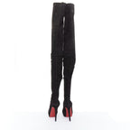 Women's Christian Louboutin suede over knee platform boots