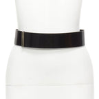 Dior minimal logo metal bar smooth calfskin wide belt