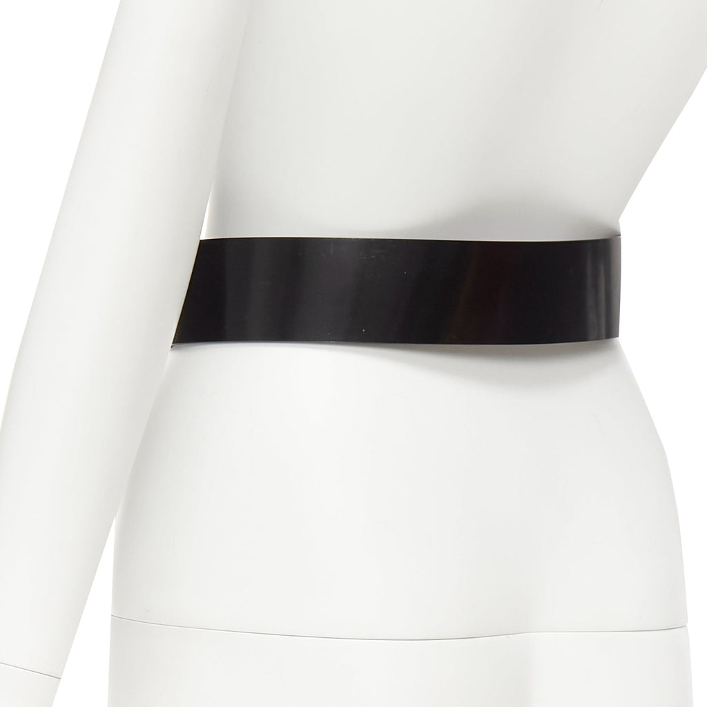 Dior minimal logo metal bar smooth calfskin wide belt