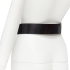 Dior minimal logo metal bar smooth calfskin wide belt