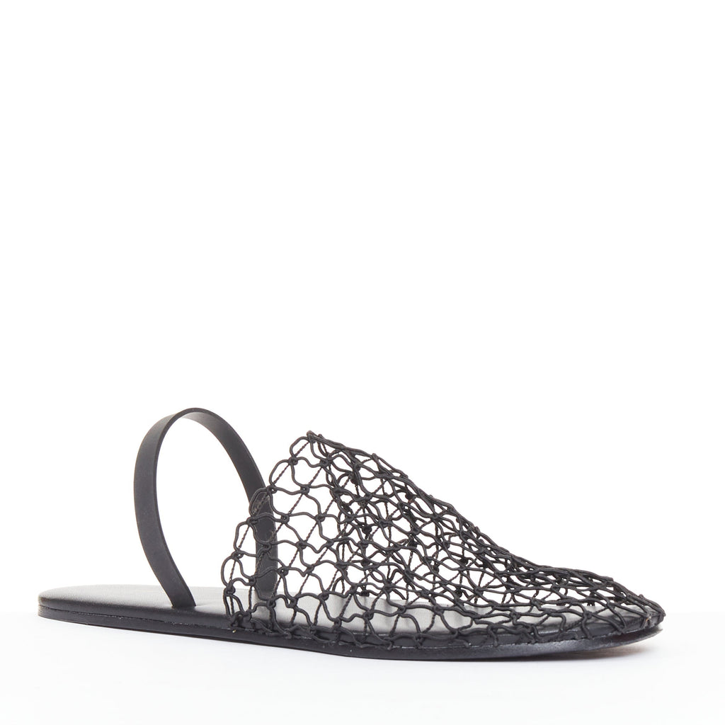 Women's The Row Macrame Net fabric mesh slingback flat shoes