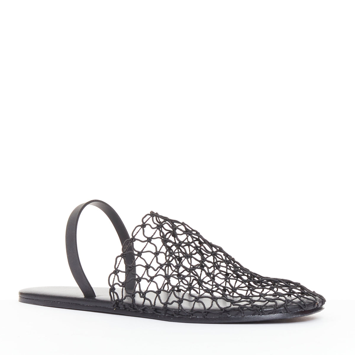 Women's The Row Macrame Net fabric mesh slingback flat shoes