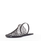 Women's The Row Macrame Net fabric mesh slingback flat shoes