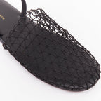 Women's The Row Macrame Net fabric mesh slingback flat shoes