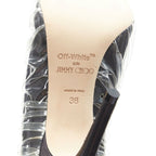 Women's Off-White Jimmy Choo black satin transparent ruche pumps