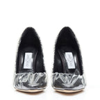 Women's Off-White Jimmy Choo black satin transparent ruche pumps