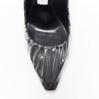 Women's Off-White Jimmy Choo black satin transparent ruche pumps