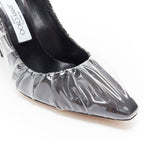 Women's Off-White Jimmy Choo black satin transparent ruche pumps