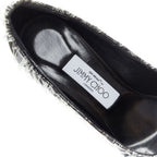 Women's Off-White Jimmy Choo black satin transparent ruche pumps