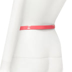 Chanel patent leather CC logo buckle skinny belt