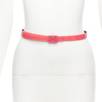 Chanel patent leather CC logo buckle skinny belt